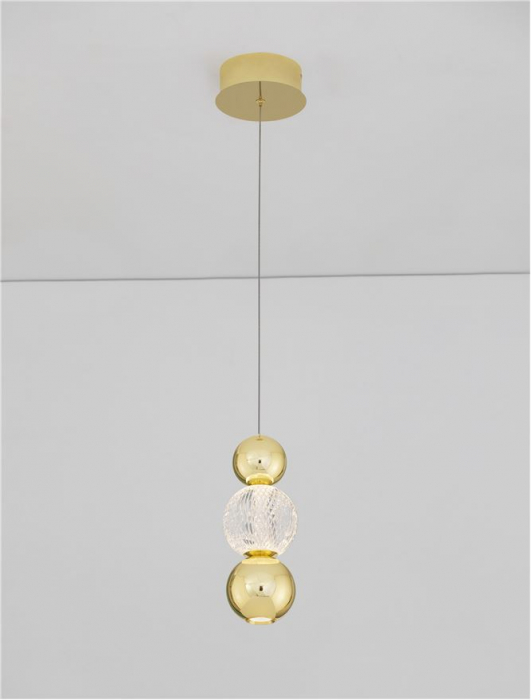 9511030 Pendul Nova Luce BRILLE LED 6W 322lm 3200K  Aluminium & Acrylic Gold Nedimabil IP20 [4]