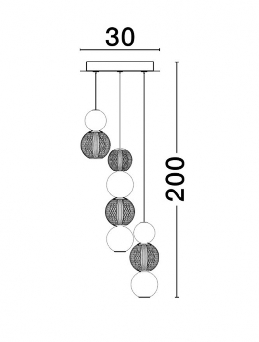 9511040 Lustra Nova Luce BRILLE LED 19W 1232lm 3200K  Aluminium & Acrylic Gold Dimabil Triac IP20 [5]