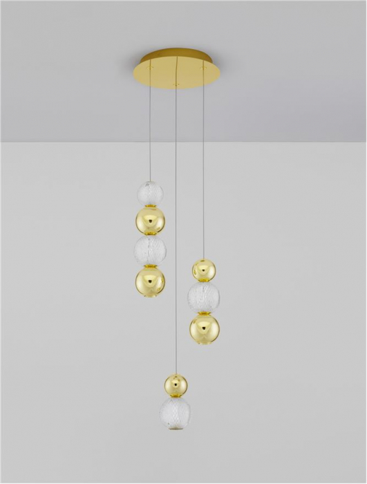 9511040 Lustra Nova Luce BRILLE LED 19W 1232lm 3200K  Aluminium & Acrylic Gold Dimabil Triac IP20 [3]