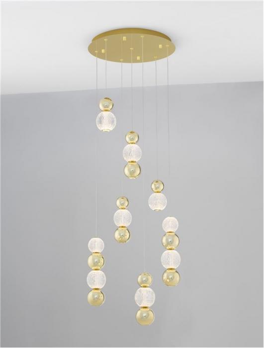 9511060 Lustra Nova Luce BRILLE LED 42W 2710lm 3200K  Aluminium & Acrylic Gold Dimabil Triac IP20 [4]