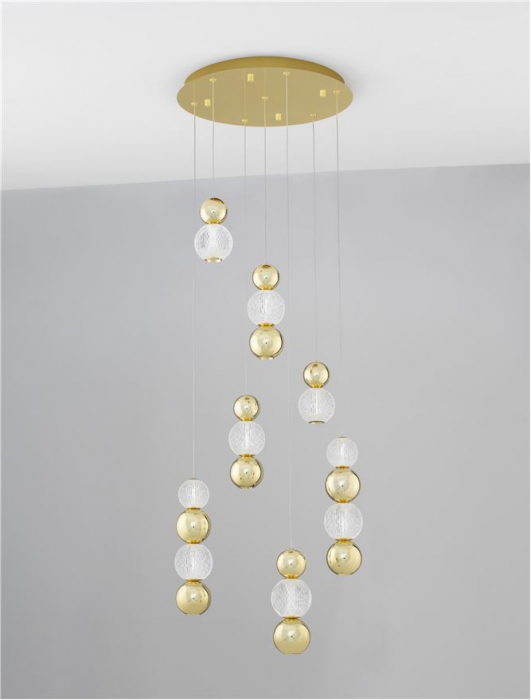 9511060 Lustra Nova Luce BRILLE LED 42W 2710lm 3200K  Aluminium & Acrylic Gold Dimabil Triac IP20 [3]