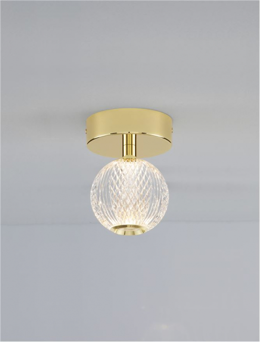 9522010 Plafoniera Nova Luce BRILLANTE LED 6W 246lm 3200K Aluminium & Acrylic Gold Nedimabil IP20 [4]