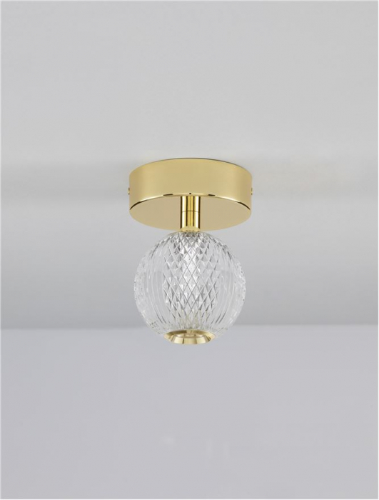 9522010 Plafoniera Nova Luce BRILLANTE LED 6W 246lm 3200K Aluminium & Acrylic Gold Nedimabil IP20 [3]