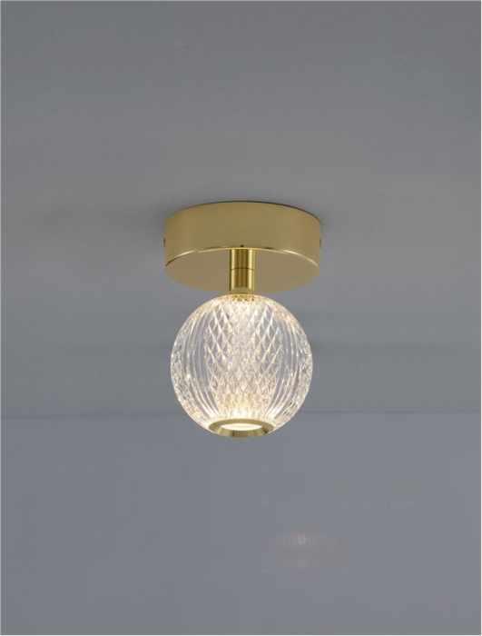 9522010 Plafoniera Nova Luce BRILLANTE LED 6W 246lm 3200K Aluminium & Acrylic Gold Nedimabil IP20 [5]