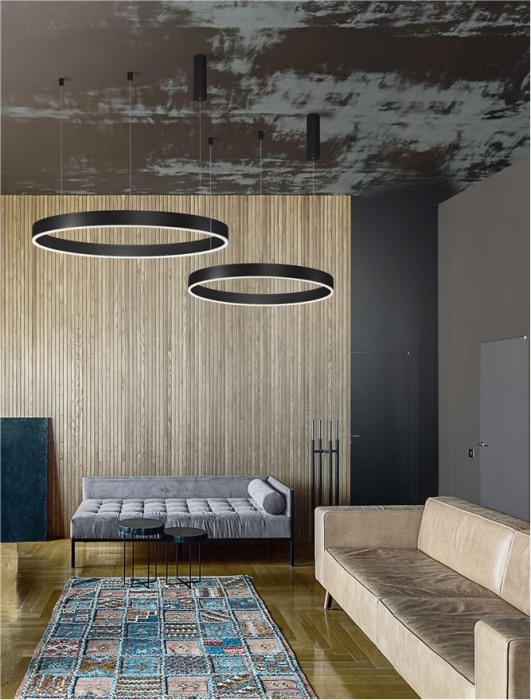 9530212 Lustra Nova Luce MOTIF LED 40W 2943lm 2700K - 6000K  Aluminium & Acrylic Sandy Black Dimabil CCT IP20 [2]