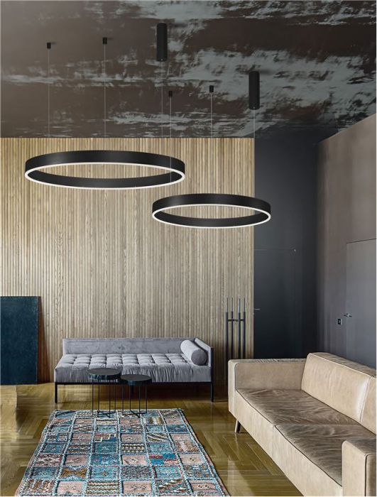 9530214 Lustra Nova Luce MOTIF LED 60W 4165lm 2700K - 6000K  Aluminium & Acrylic Sandy Black Dimabil CCT IP20 [2]