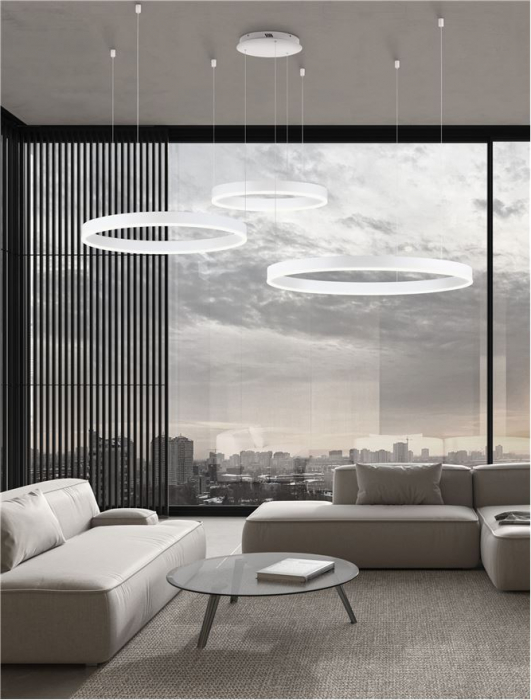 9530216 Lustra Nova Luce MOTIF LED 140W 7840lm 2700K - 6000K Aluminium & Acrylic Sandy White Dimabil CCT IP20 [2]