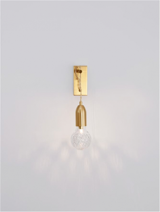 9536411 Aplica Nova Luce VEDA G9 1x6W   Metal & Clear Glass Brass   IP20 [5]