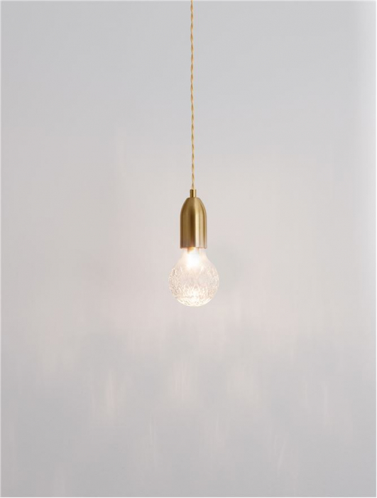9536412 Pendul Nova Luce VEDA G9 1x6W   Metal & Clear Glass Brass   IP20 [5]