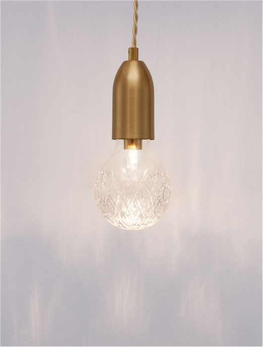 9536412 Pendul Nova Luce VEDA G9 1x6W   Metal & Clear Glass Brass   IP20 [8]