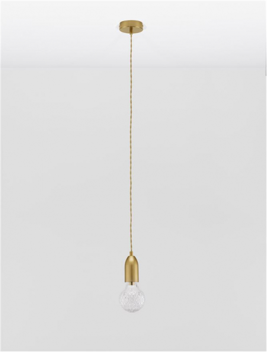 9536412 Pendul Nova Luce VEDA G9 1x6W   Metal & Clear Glass Brass   IP20 [3]