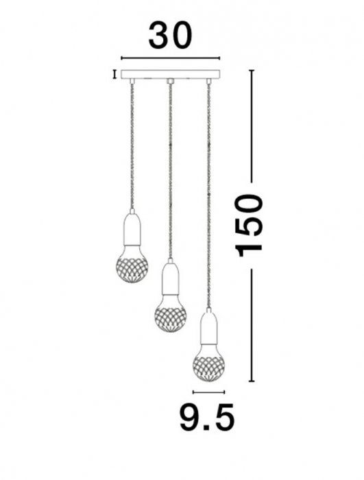 9536413 Lustra Nova Luce VEDA G9 3x6W   Metal & Clear Glass Brass   IP20 [10]