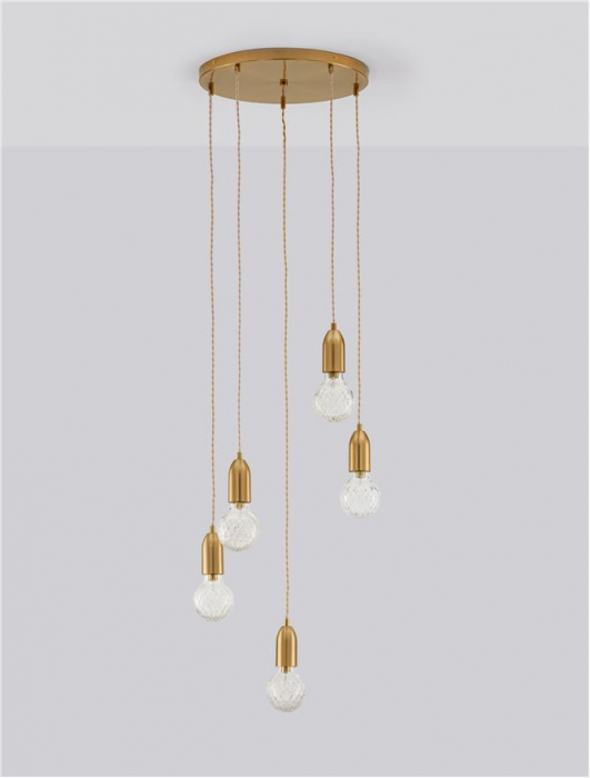 9536414 Lustra Nova Luce VEDA G9 5x6W   Metal & Clear Glass Brass   IP20 [3]