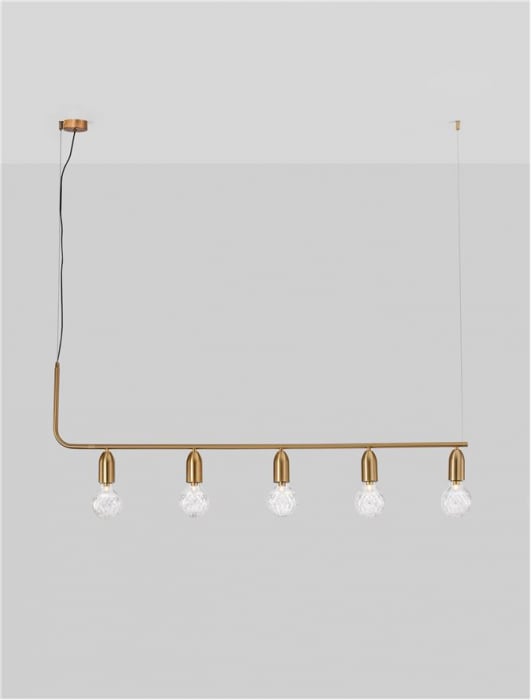 9536415 Lustra Nova Luce VEDA G9 5x6W   Metal & Clear Glass Brass   IP20 [4]