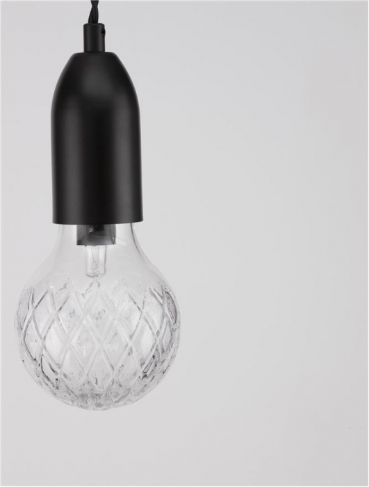 9536417 Pendul Nova Luce VEDA G9 1x6W   Metal & Clear Glass Black  IP20 [4]