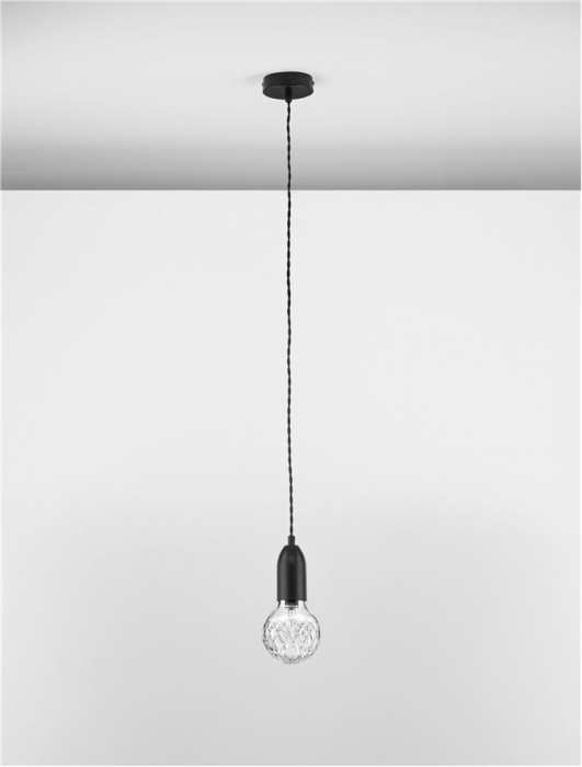 9536417 Pendul Nova Luce VEDA G9 1x6W   Metal & Clear Glass Black  IP20 [3]