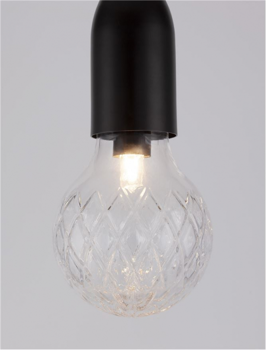 9536417 Pendul Nova Luce VEDA G9 1x6W   Metal & Clear Glass Black  IP20 [6]