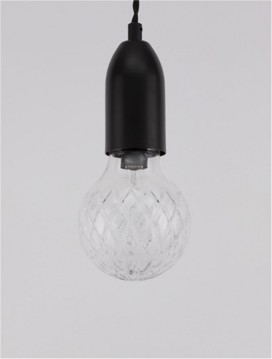 9536417 Pendul Nova Luce VEDA G9 1x6W   Metal & Clear Glass Black  IP20 [7]