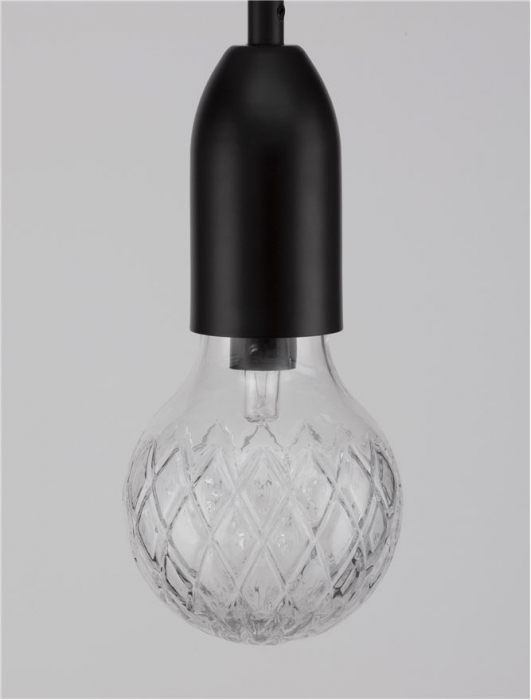 9536417 Pendul Nova Luce VEDA G9 1x6W   Metal & Clear Glass Black  IP20 [5]