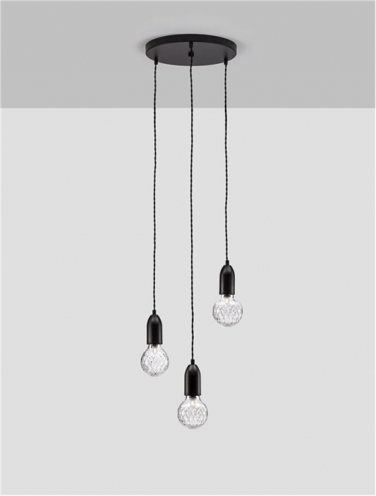 9536418 Lustra Nova Luce VEDA G9 3x6W   Metal & Clear Glass Black  IP20 [4]