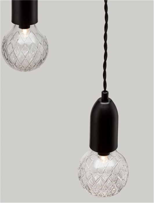 9536418 Lustra Nova Luce VEDA G9 3x6W   Metal & Clear Glass Black  IP20 [9]