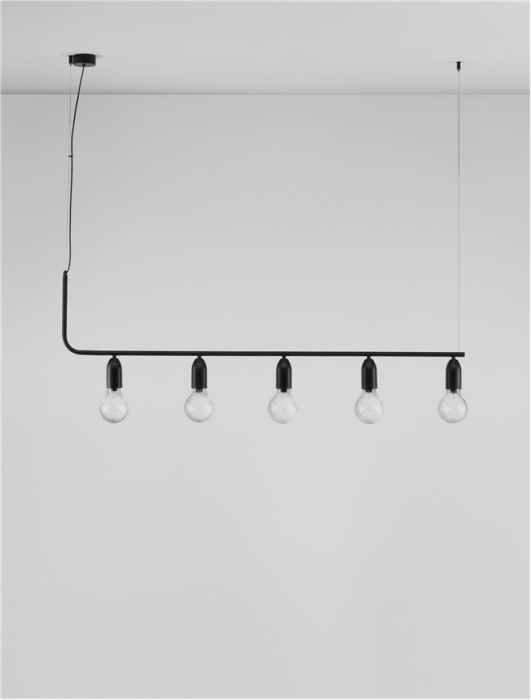 9536419 Lustra Nova Luce VEDA G9 5x6W   Metal & Clear Glass Black  IP20 [3]