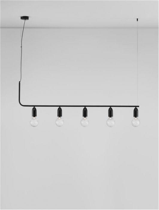 9536419 Lustra Nova Luce VEDA G9 5x6W   Metal & Clear Glass Black  IP20 [4]