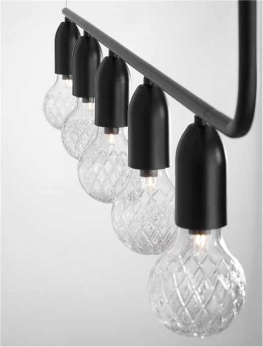 9536419 Lustra Nova Luce VEDA G9 5x6W   Metal & Clear Glass Black  IP20 [7]