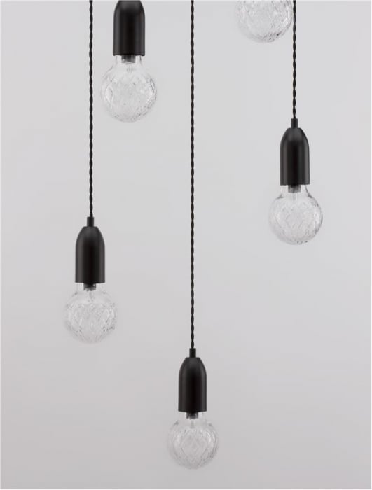 9536420 Lustra Nova Luce VEDA G9 5x6W   Metal & Clear Glass Black  IP20 [7]