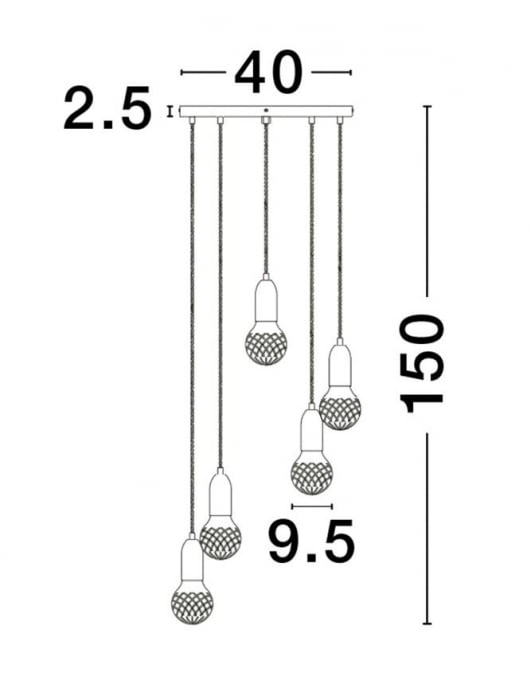 9536420 Lustra Nova Luce VEDA G9 5x6W   Metal & Clear Glass Black  IP20 [8]