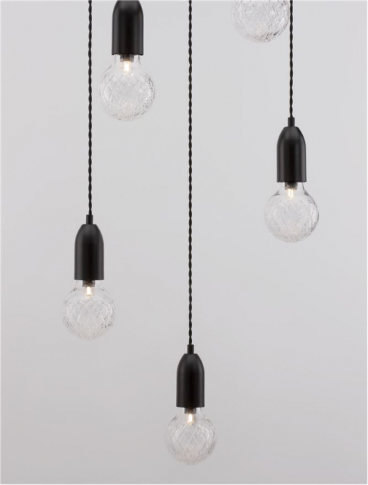 9536420 Lustra Nova Luce VEDA G9 5x6W   Metal & Clear Glass Black  IP20 [6]