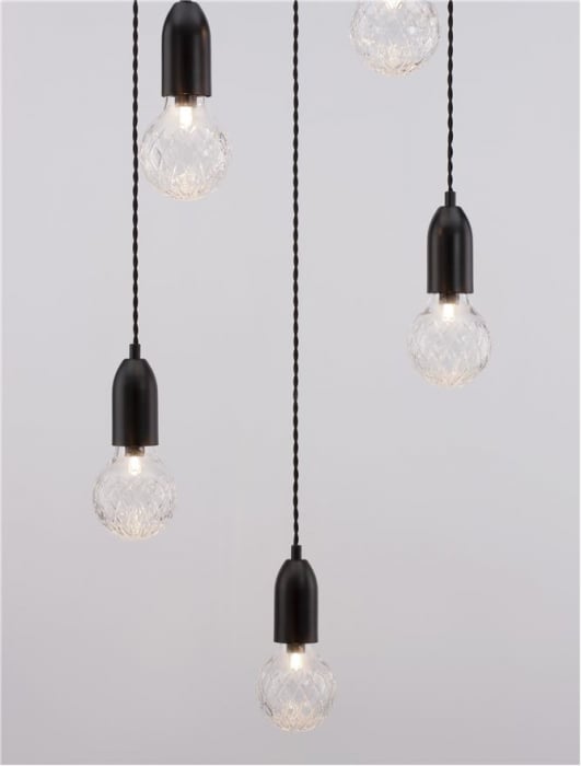 9536420 Lustra Nova Luce VEDA G9 5x6W   Metal & Clear Glass Black  IP20 [5]