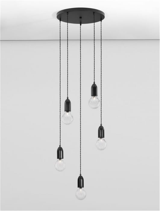 9536420 Lustra Nova Luce VEDA G9 5x6W   Metal & Clear Glass Black  IP20 [4]
