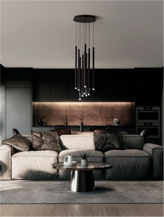 9540204 Candelabru Nova Luce DANDIA LED 69W 4223lm 3000K Aluminum Black Dimabil Triac IP20 [2]