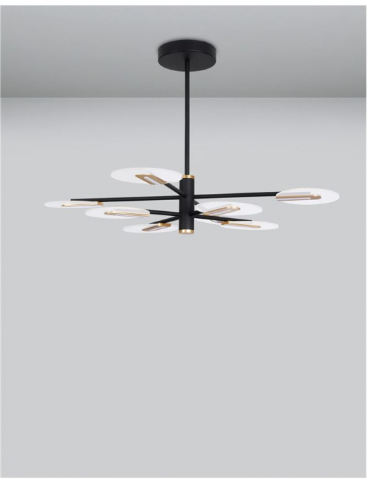 9545408 Lustra Nova Luce GENTI LED 56W 3605lm 3000K IP20 Aluminiu/Acril Black/Gold [3]