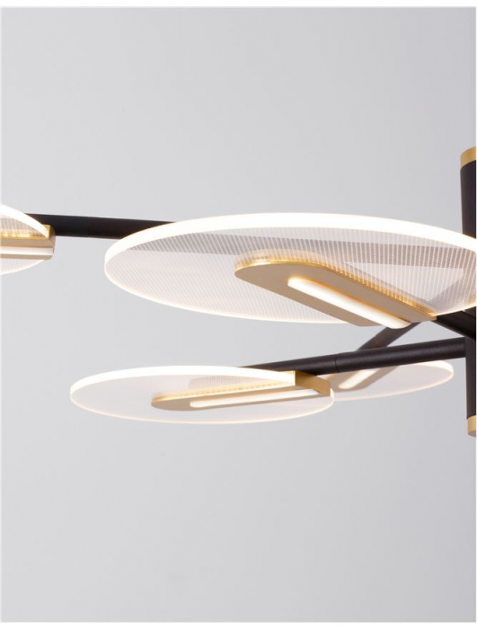 9545408 Lustra Nova Luce GENTI LED 56W 3605lm 3000K IP20 Aluminiu/Acril Black/Gold [4]