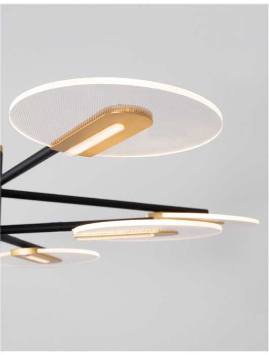 9545408 Lustra Nova Luce GENTI LED 56W 3605lm 3000K IP20 Aluminiu/Acril Black/Gold [2]