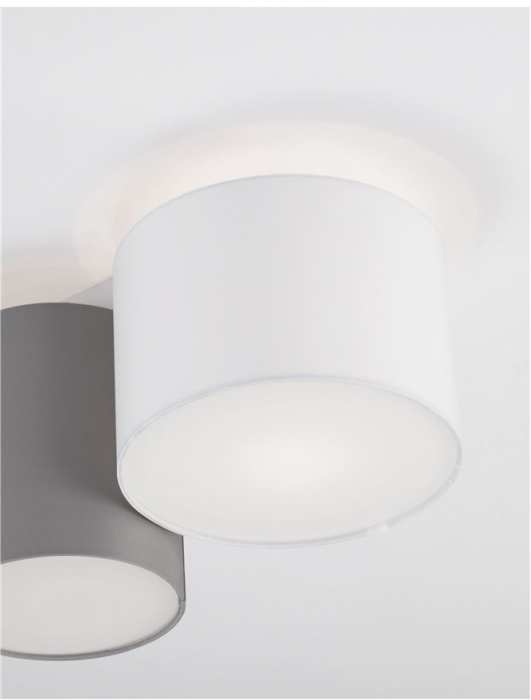 9555804 Plafoniera Nova Luce BRYSON E27 2x12W   Metal & Fabric Shade Sandy White  IP20 [3]
