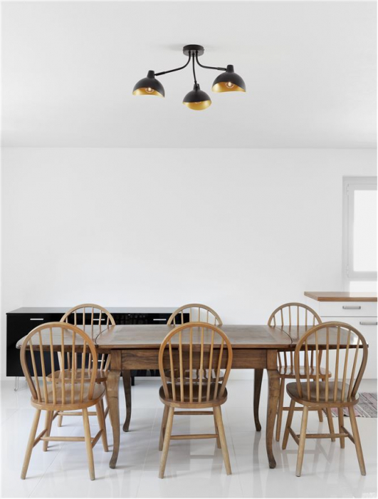 9555807 Lustra Nova Luce GETI E14 3x5W   Metal Matt Black & Gold  IP20 [2]