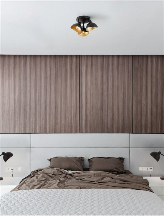9555810 Plafoniera Nova Luce GETI E14 3x5W   Metal Matt Black & Gold  IP20 [2]