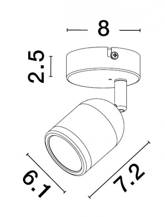 9555814 Aplica baie Nova Luce ORSON GU10 1x10W   Metal Sandy White  IP44 [3]