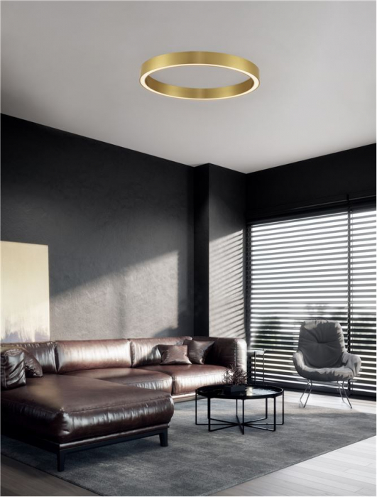 9558650 Plafoniera Nova Luce STING LED 50W 2968lm 3000K Aluminium & Acrylic Brass Gold Dimabil Triac IP20 [2]