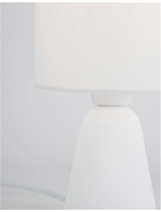 9577162 Veioza Nova Luce ZERO E14 1x5W   Gypsum & White Fabric Shade White  IP20 [2]