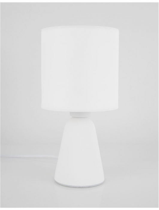 9577162 Veioza Nova Luce ZERO E14 1x5W   Gypsum & White Fabric Shade White  IP20 [4]