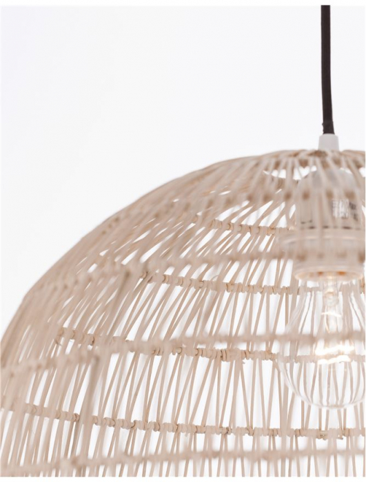 Pendul Nova Luce MELODY E27 1x12W   Natural Rattan Black Fabric Wire & Base  IP20 [4]