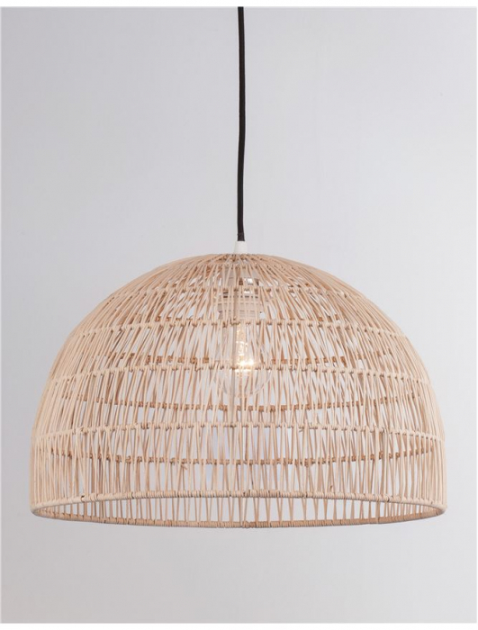 Pendul Nova Luce MELODY E27 1x12W   Natural Rattan Black Fabric Wire & Base  IP20 [6]