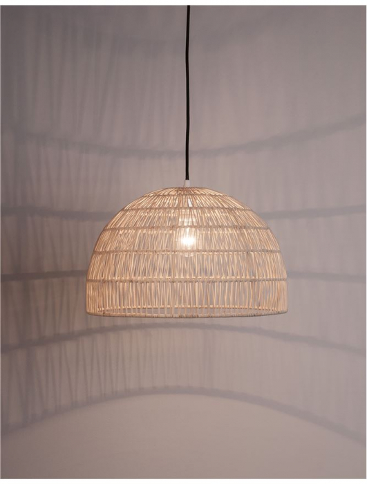 Pendul Nova Luce MELODY E27 1x12W   Natural Rattan Black Fabric Wire & Base  IP20 [7]