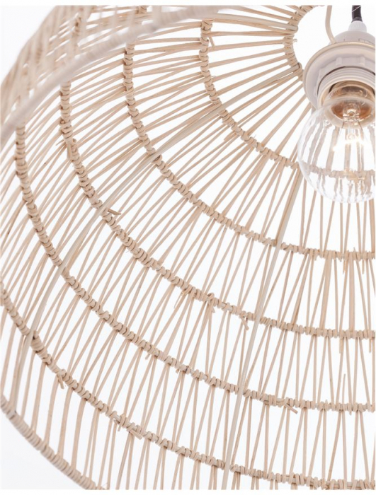 Pendul Nova Luce MELODY E27 1x12W   Natural Rattan Black Fabric Wire & Base  IP20 [3]
