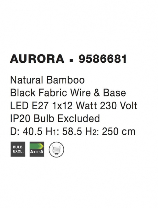 9586681 Pendul Nova Luce AURORA E27 1x12W   Ratan Natural  IP20 [10]