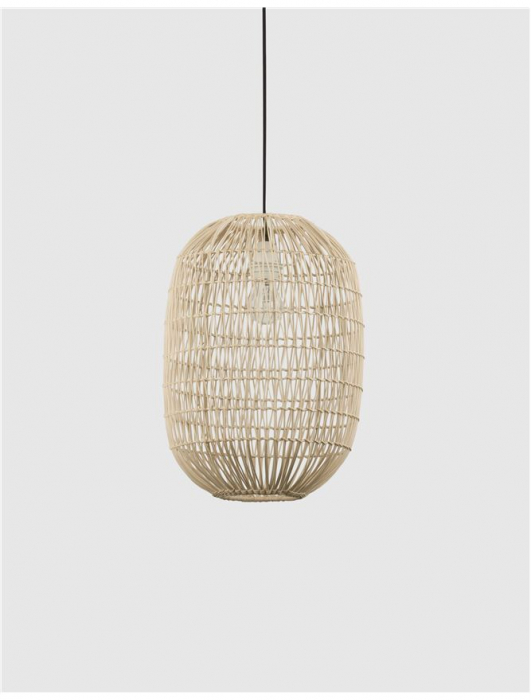 Pendul Nova Luce MELODY E27 1x12W   Natural Rattan Black Fabric Wire & Base  IP20 [2]